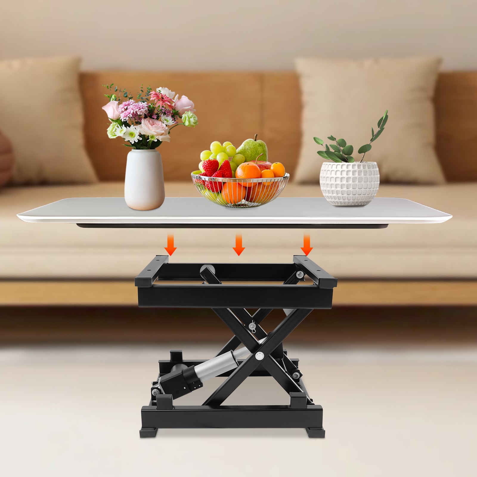 Electric Scissor Lift Table Hydraulic 130 lbs Adjustable Height 7.17-16.14in