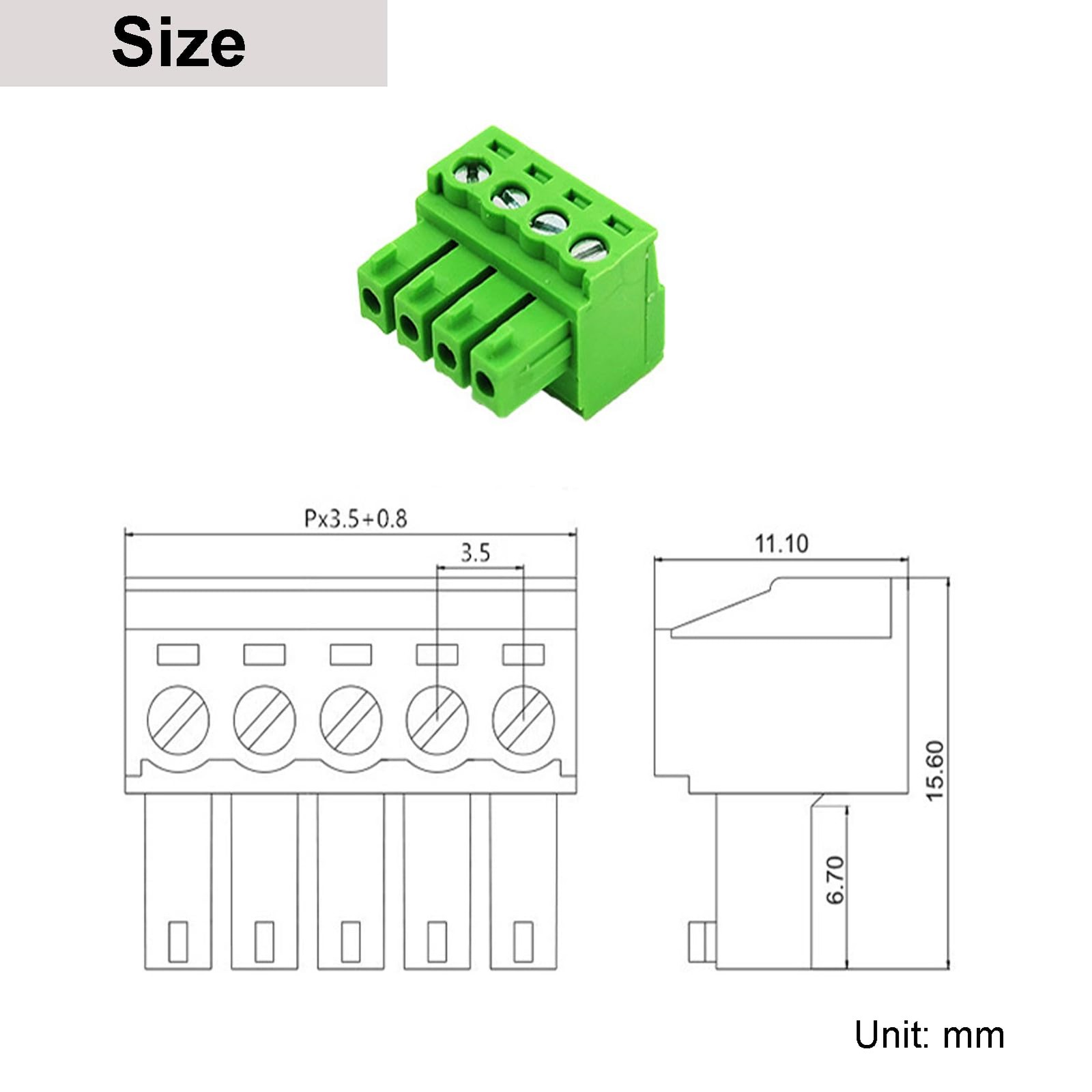 XUGERIP 20 PCS 3 Pin 3.5mm Pitch PCB Screw Terminal Block Connector, Male Plu…