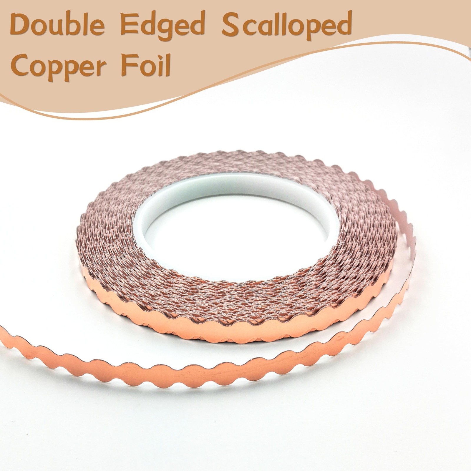 Black Backed Scalloped Copper Foil Tape, Double Edged Scalloped Copper Foil f…