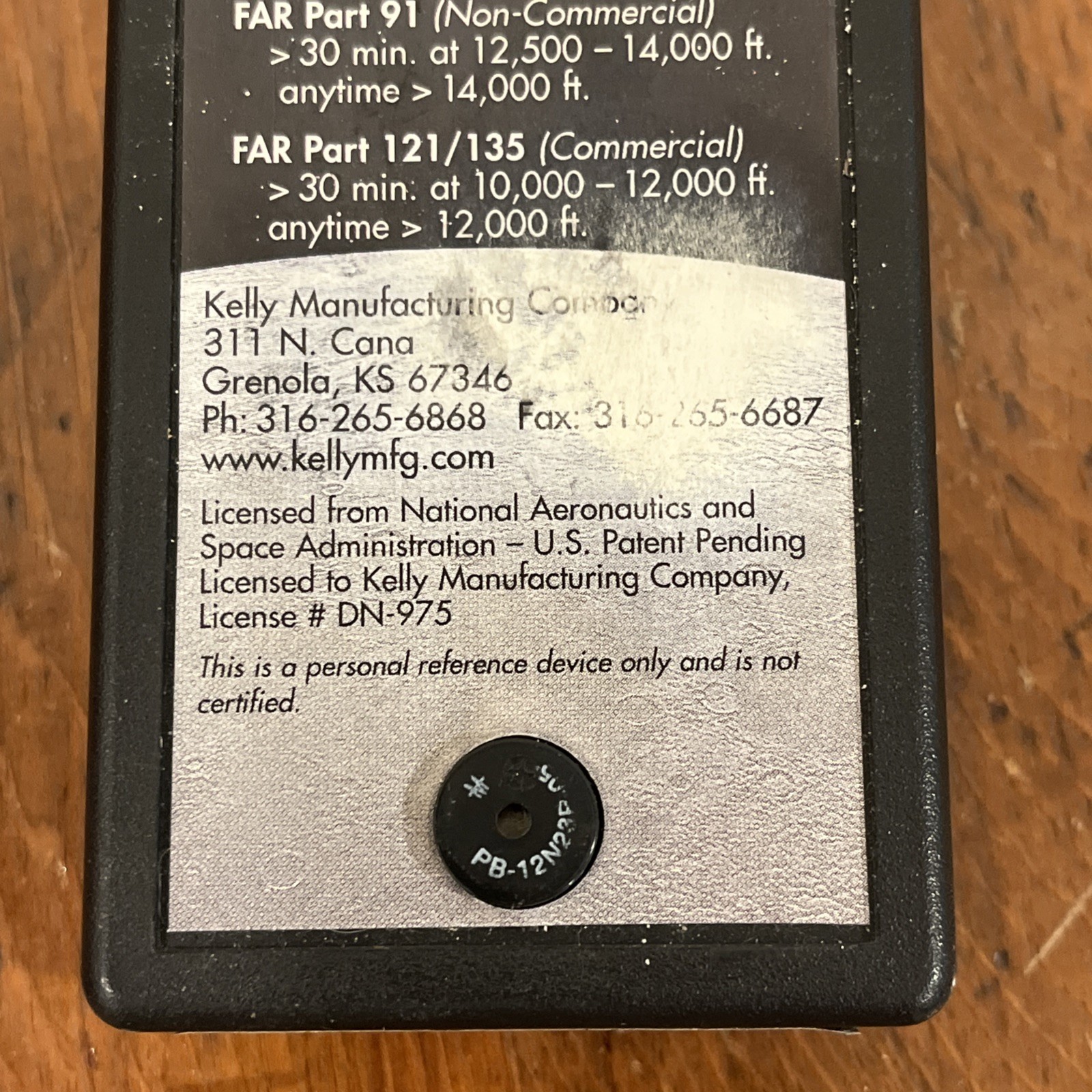 Kelly Mfg PCM 1000 Cabin Pressure Altitude Monitor & Warning System TESTED WORKS