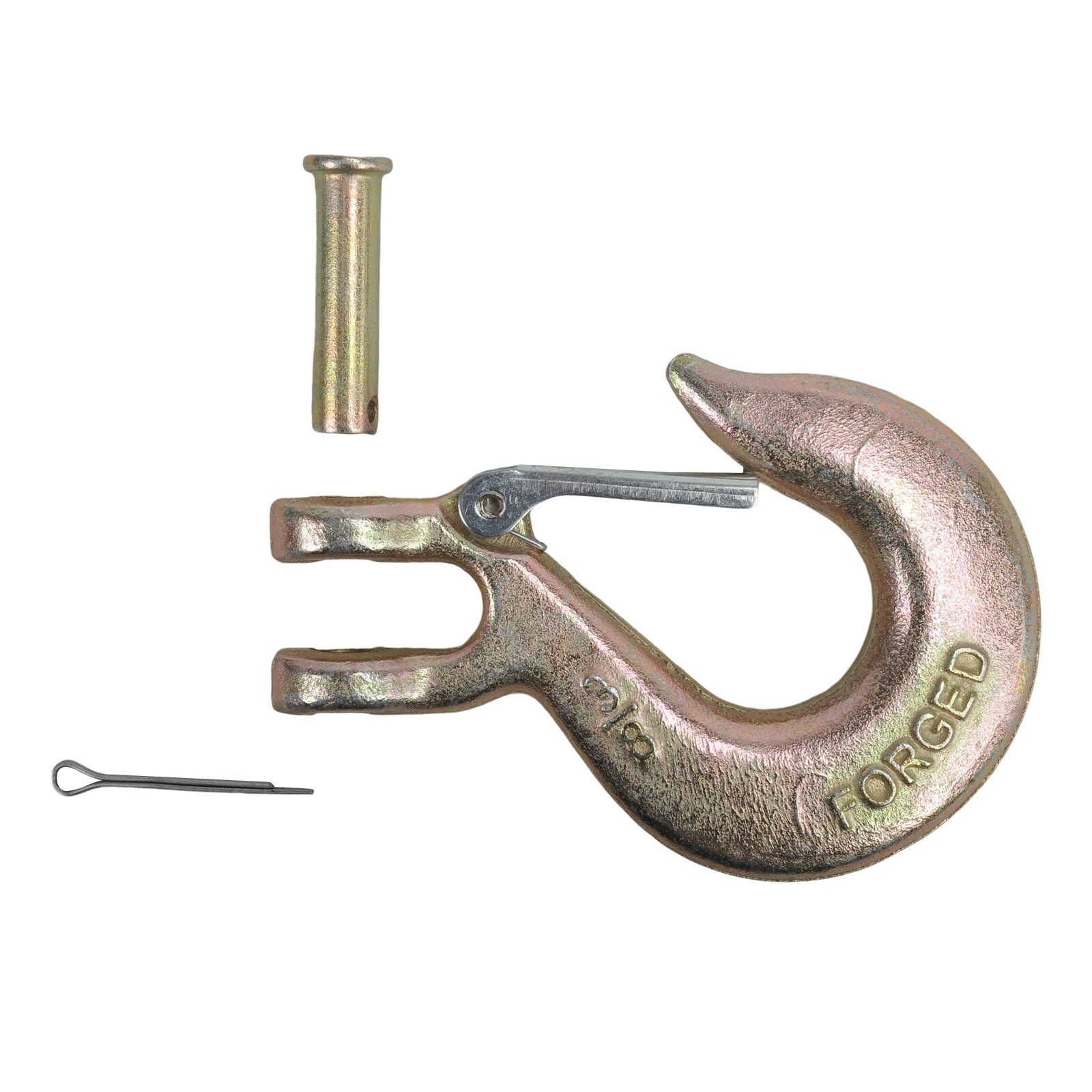 (2) 3/8″ Grade 70 Steel Heavy Duty Forged Clevis Slip Hook With Safety Latch
