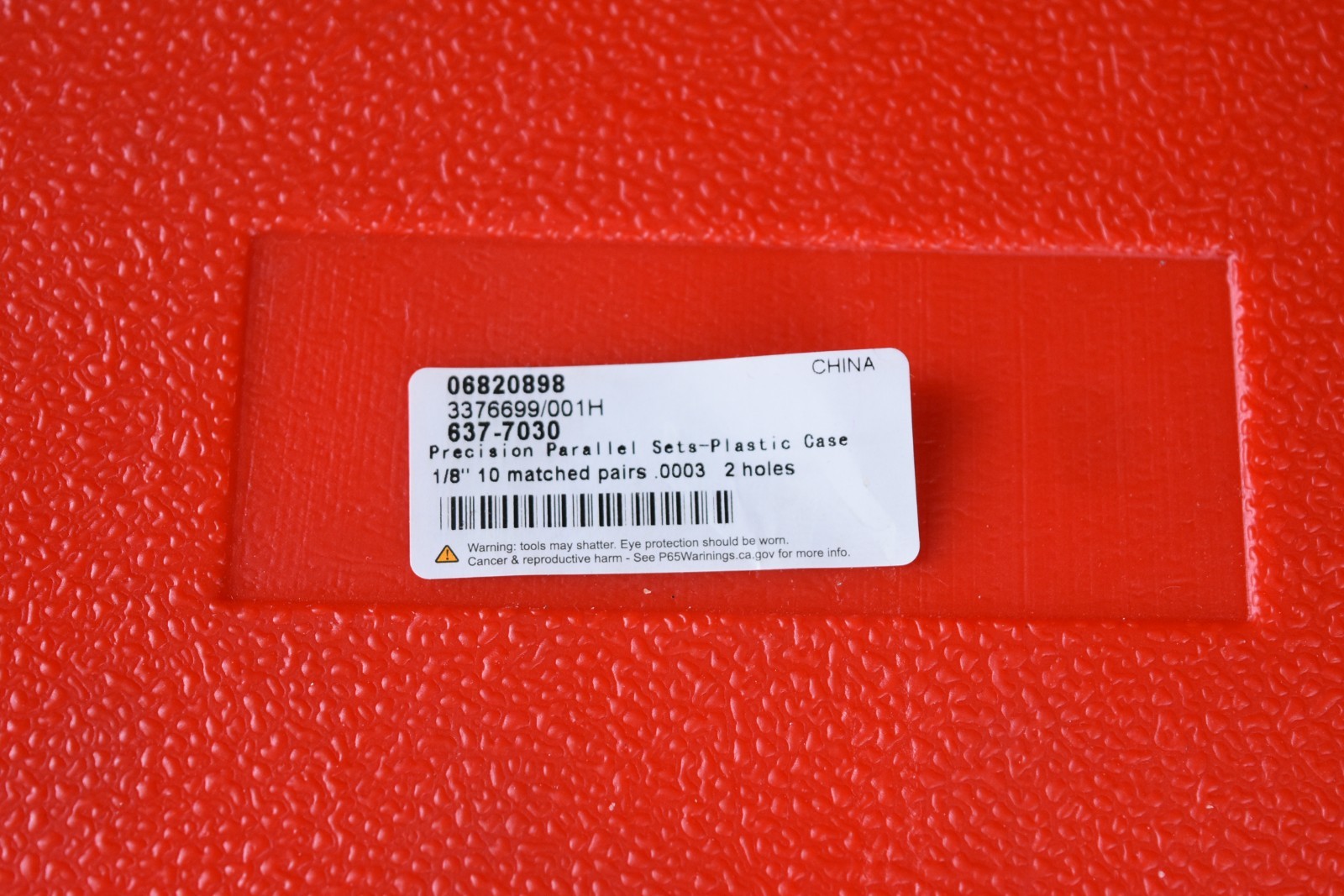 MSC 637-70320 Piece 6 Inch Long x 1/8 Inch Thick Alloy Steel Thin Parallel Set