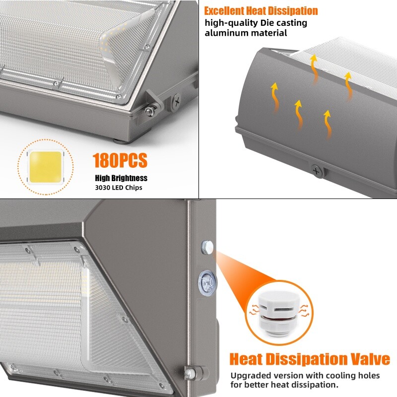 150W Outdoor LED Wall Pack Light Dusk to Dawn Home Garden Yard Security Lighting