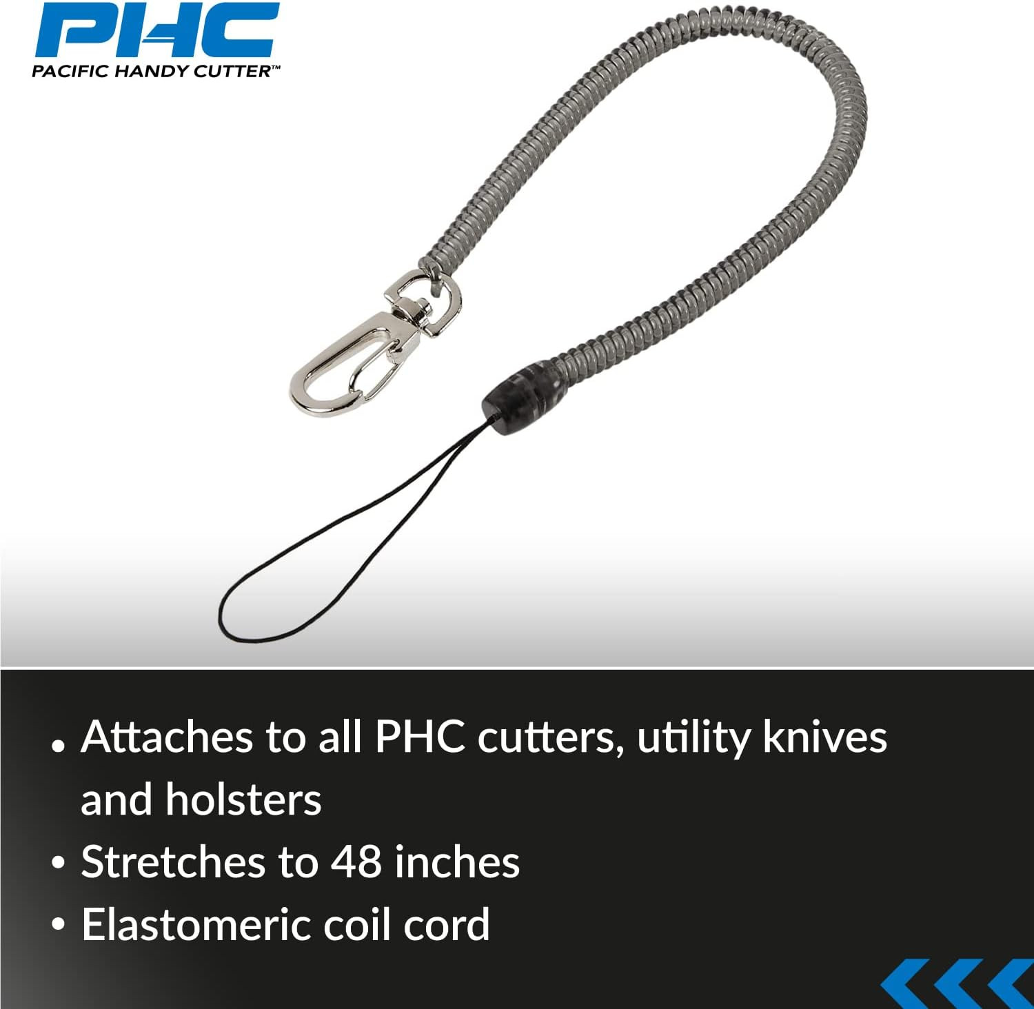 CL36 Clip-On Coil Lanyard, for Utility Knives, Safety Cutters, and Hand Tools,