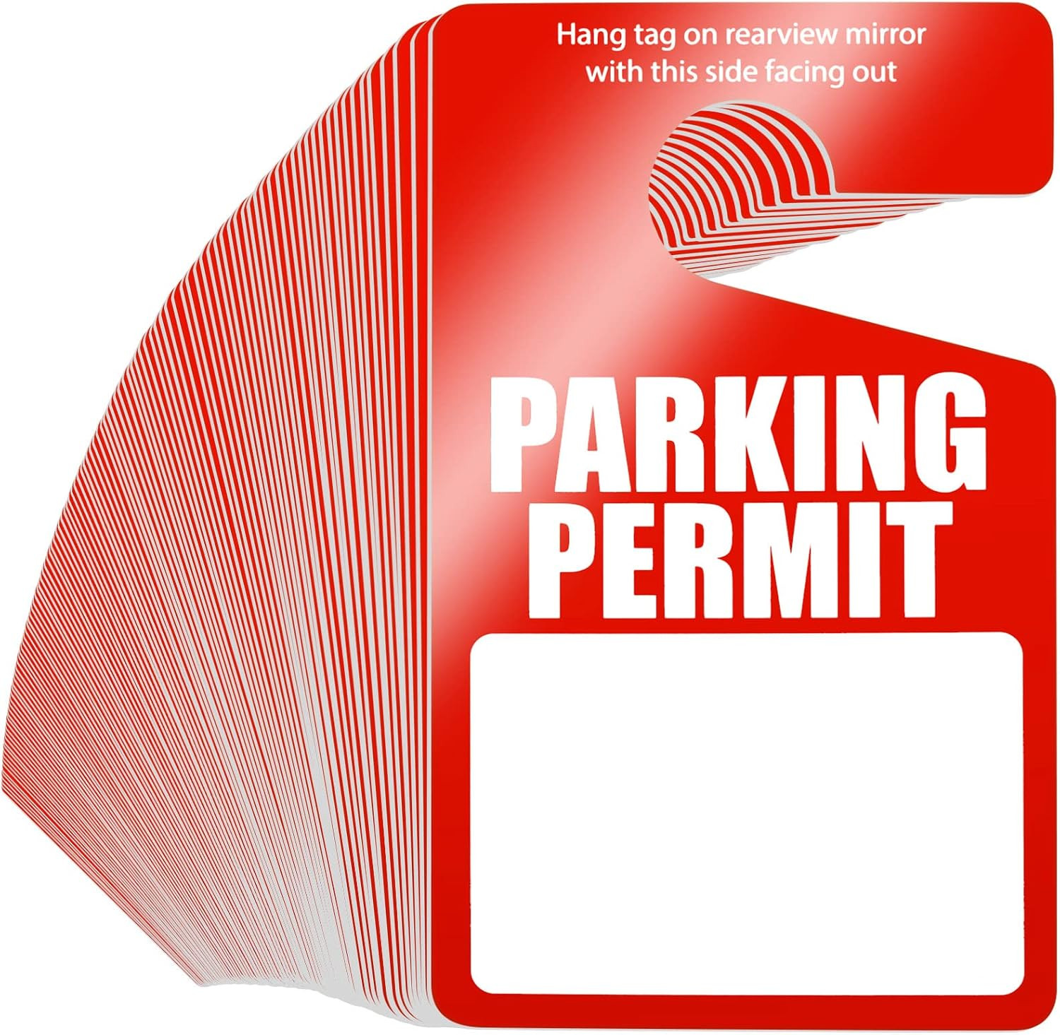100 Pack Parking Permit Hang Tags Plastic Parking Placards PVC Hang Tag 3 X 5 In