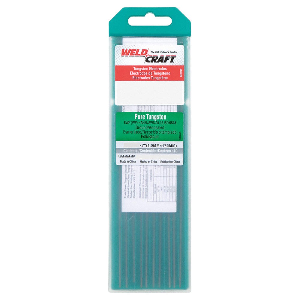 MILLER ELECTRIC WP332X7 WELDCRAFT Green Tungsten Electrode,PK10 6LGU2