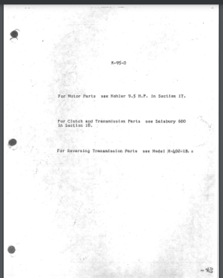 1964 Polaris K-95-D SNOWMOBILE Technical Parts List Manual 10 pages