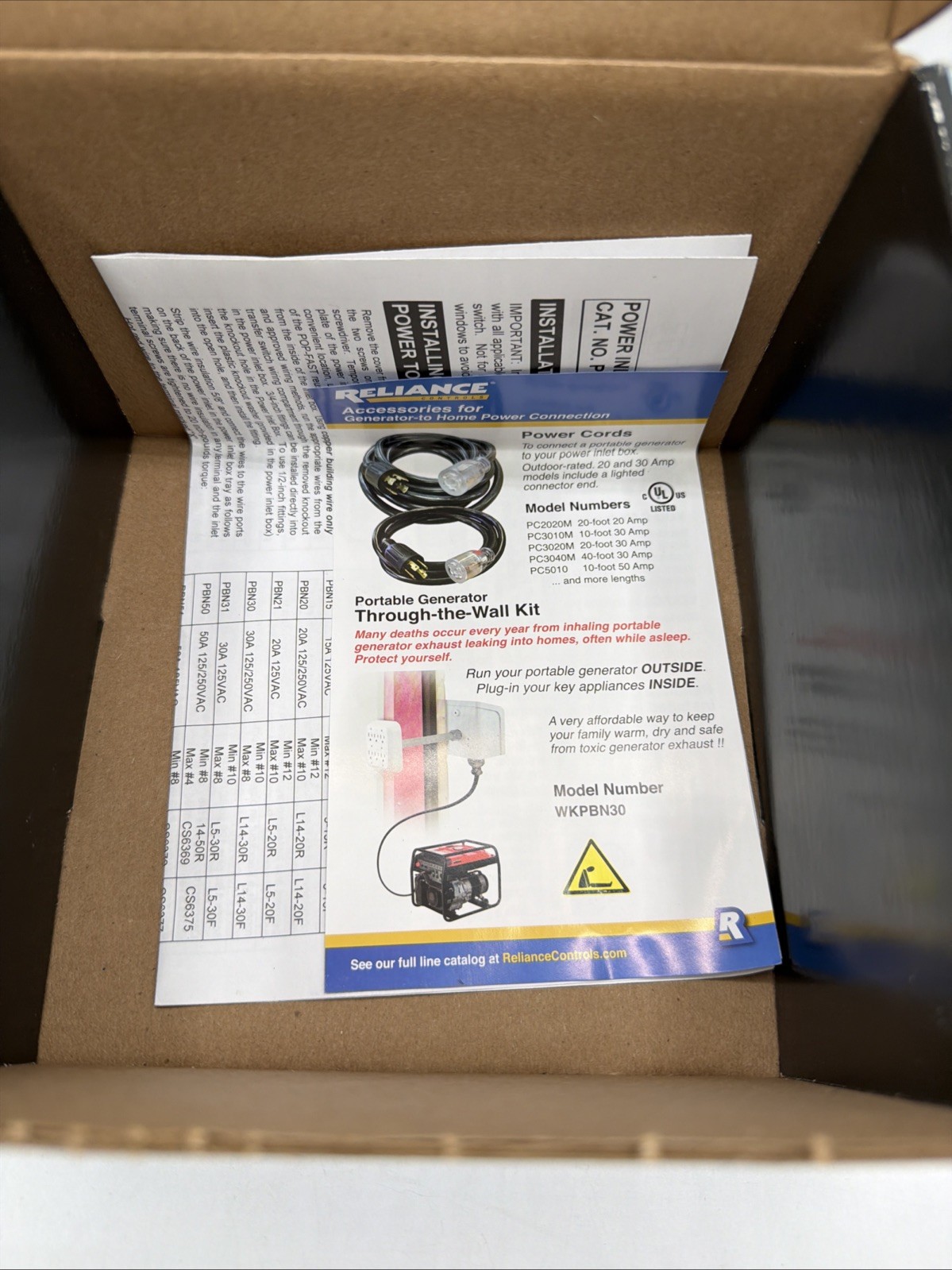 Reliance Controls PBN30RC L14-30 30Amp 125/250Vac Power Inlet Open Box
