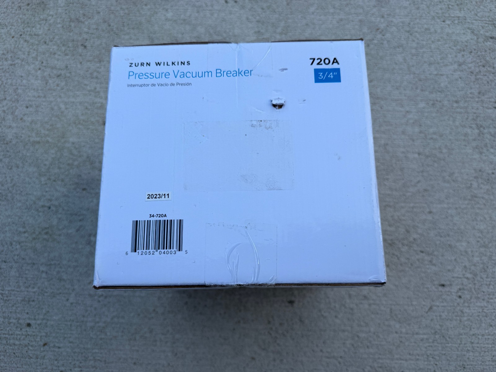 Zurn 34-720A Wilkins 3/4In. 150 PSI Pressure Vacuum Breaker – BRAND NEW