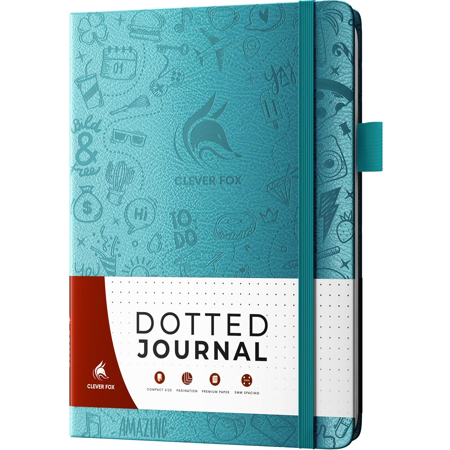 Clever Fox Dotted Journal 2.0 – Compact A5 (5.8” x 8.3”), Aquamarine