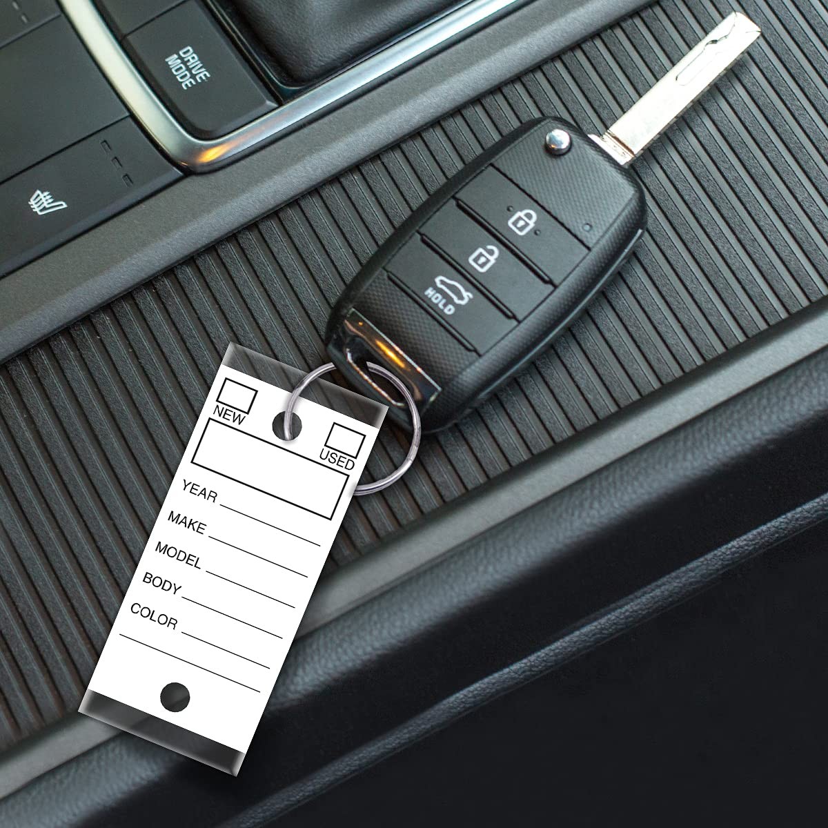 250 Per Box, Self-Protecting Paper Key Tags with Chrome-Plated Split Rings Pe…