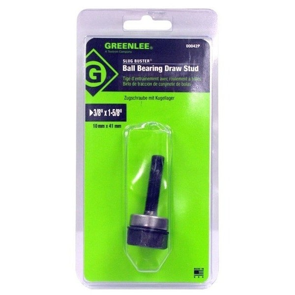 Greenlee 00042P Knockout Draw Stud, 3/8 In L X 1 5/8 In H, Steel