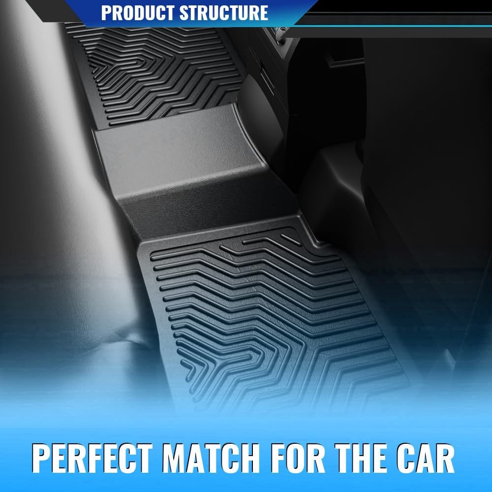 TPE Floor Mats Silverado/Sierra 1500-3500HD Crew Cab 2019-2025 3PCS 1st 2nd Row