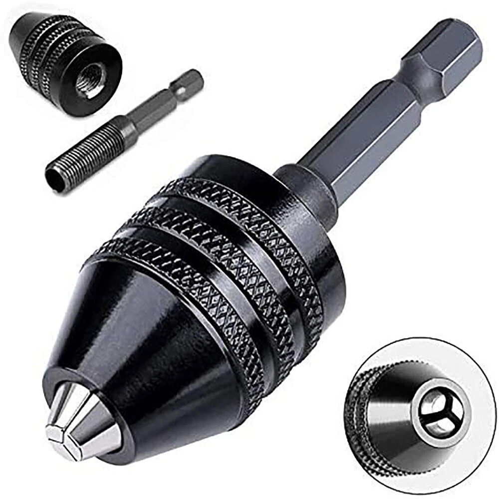 4x 1/4″Hex Shank Keyless Chuck Adapter Drill Bit Quick Change Driver Converter