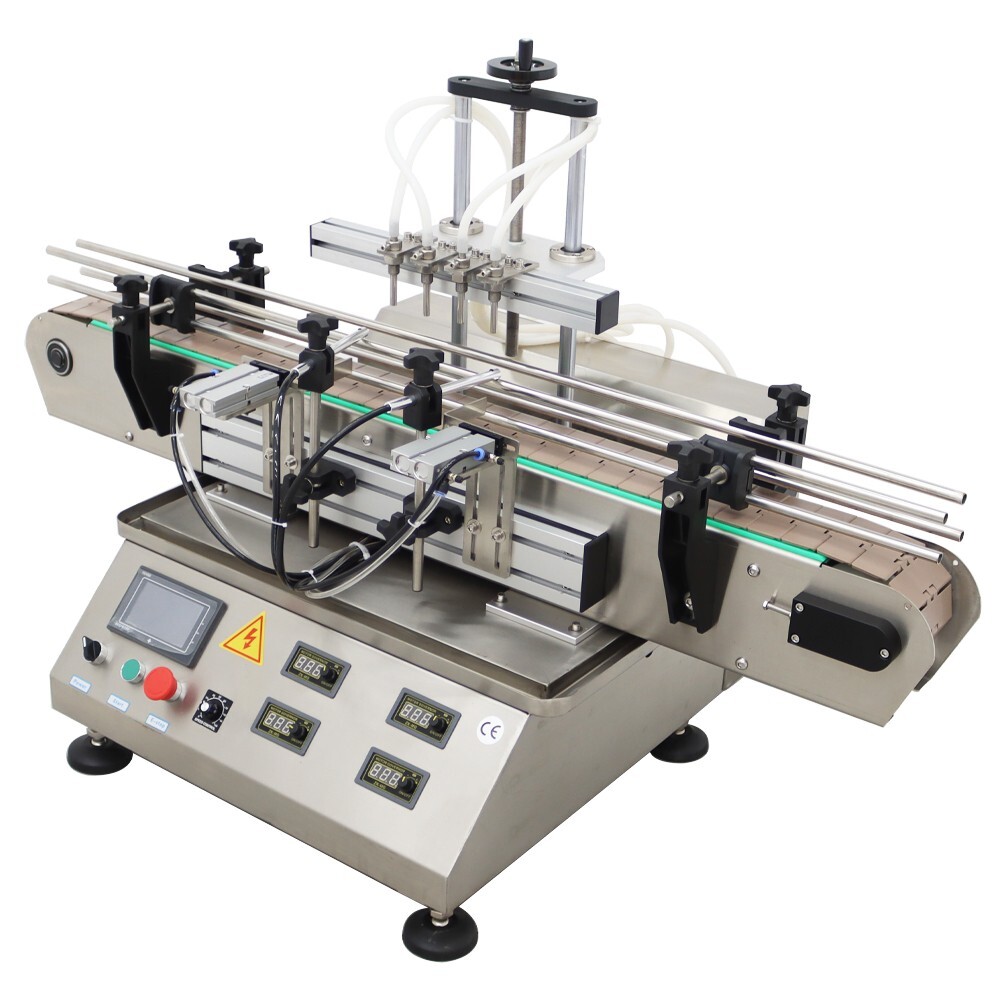 Desktop Four Head Magnetic Pump Filling Machine 4-30Bottles/min 8mm Nozzle