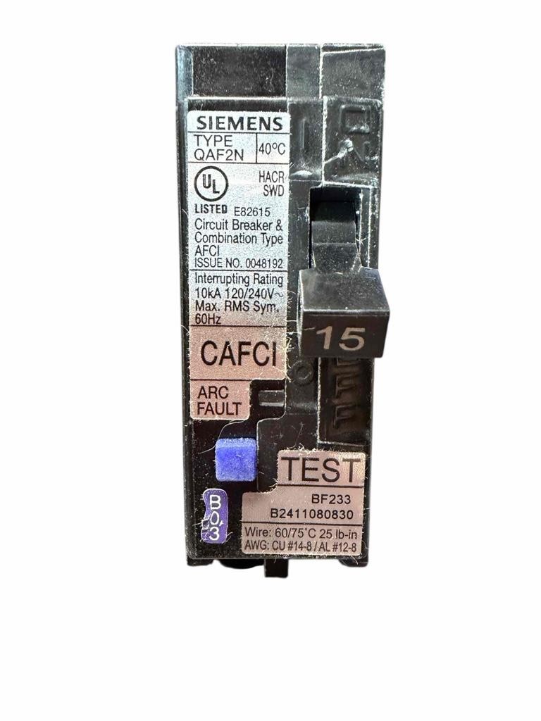 Siemens QA115AFCN 15A 1 Pole Combination Type Plug-On Neutral Circuit Breaker