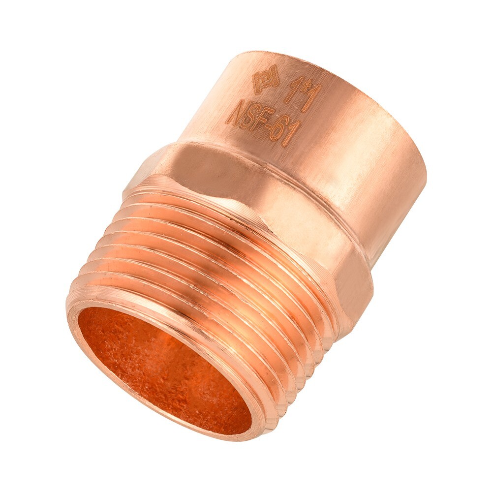 5 PCS EFIELD 1″ C x 1″ MNPT Copper Male Adapter Fittings, Lead Free