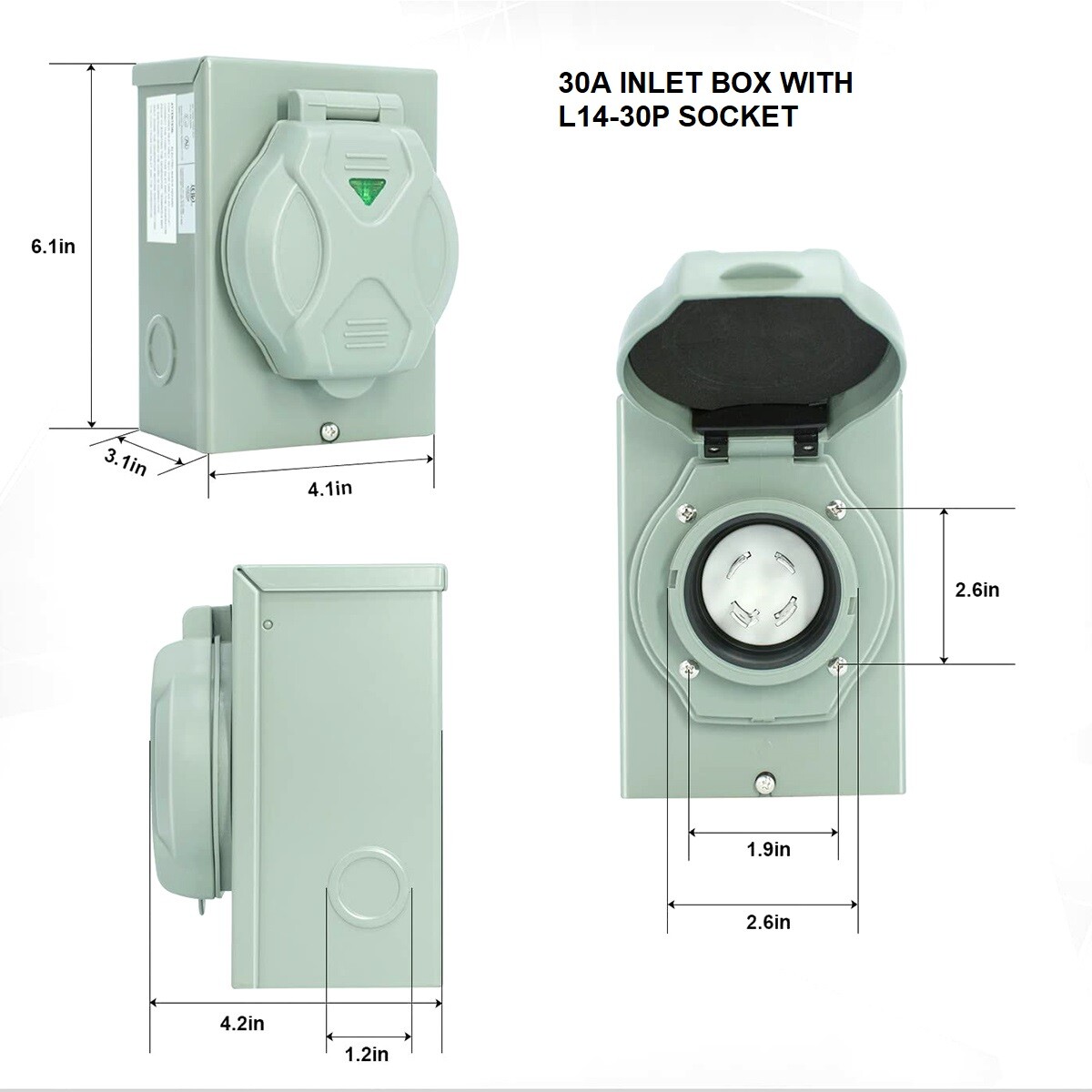 4000-7500 Watt Generator Interlock Kit w/ 30A Inlet Box for Square D QO Panel