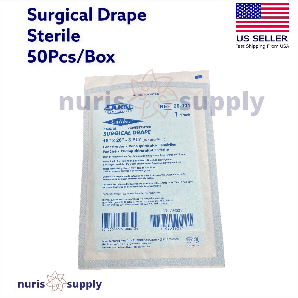 50pcs/Box Sterile Fenestrated Surgical Drape 18×26 Surgical Drapes
