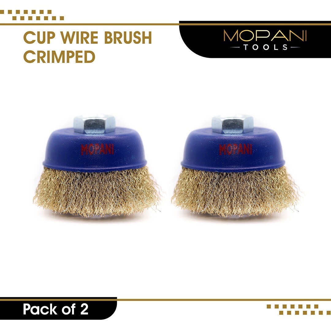 4″ Crimped Wire Cup Wheel Brush Set For Grinders, 5/8″-11 Threaded Arbor: 2 Pack