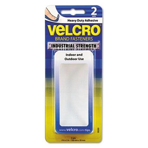 Velcro 90200 Heavy-Duty Hook & Loop Fastener Strip 2″ x 4″ White