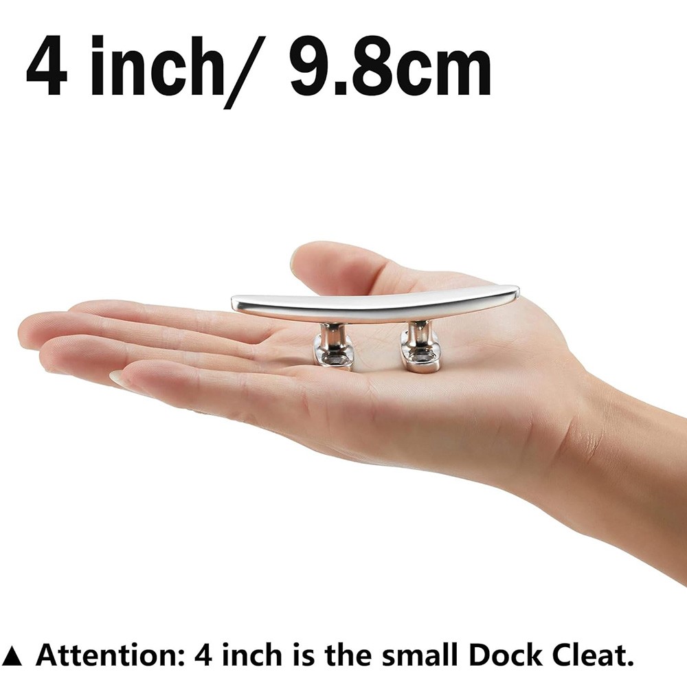 4/5/6/8 IN Rope Cleat Flat Top Boat Deck Cleat 316 SS Boat Cleat Open Base