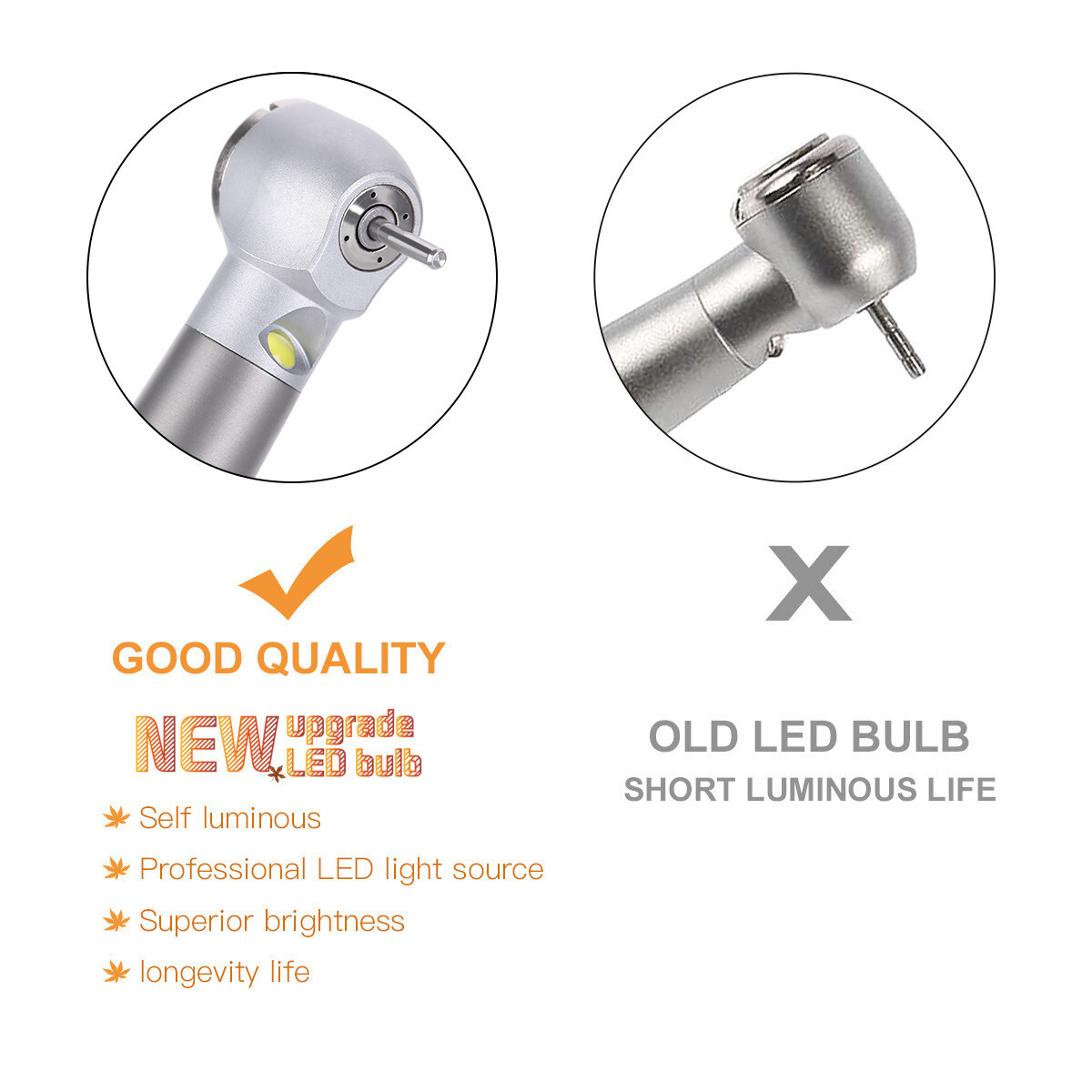LED High Speed 4 Spray E-generator Handpiece Ceramic Push Button Stainless Body