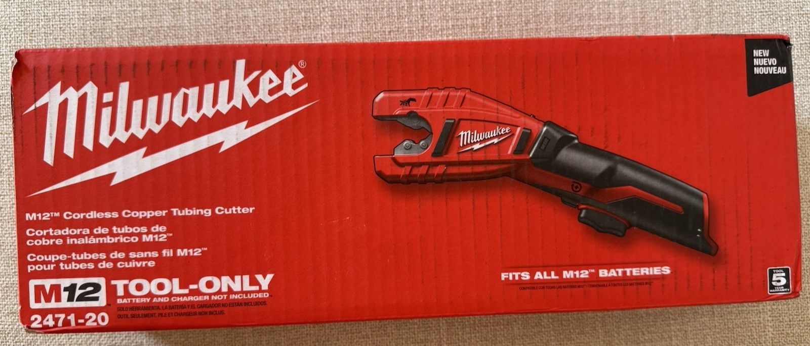 Milwaukee 2471-20 M12 Cordless Copper Tubing Pipe Cutter 3/8″ – 1″ New in Box