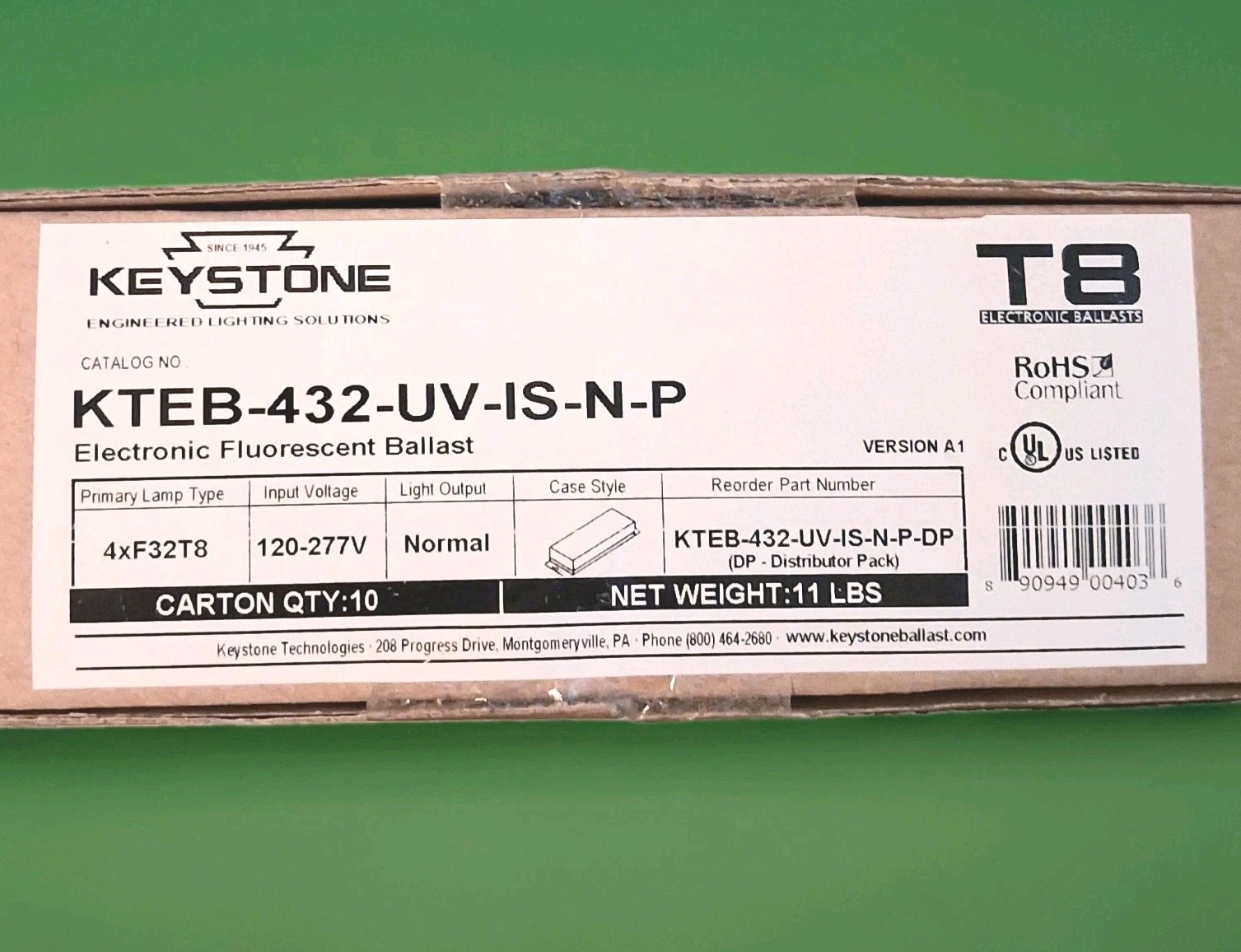 10 of KTEB-432-UV-IS-NP Fluorescent Ballast 4B T8 Replaces Accupro AP-432IP-UNV