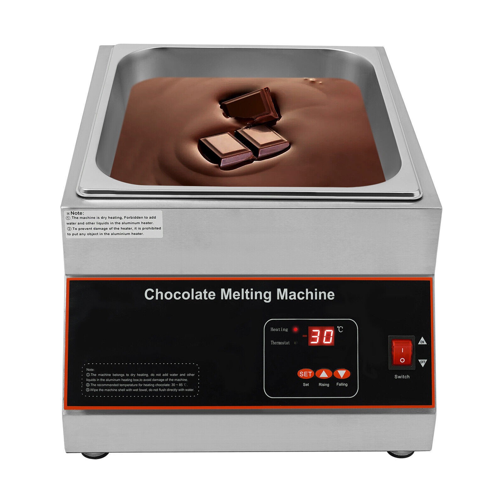 Chocolate Tempering Machine 26.46lbs Chocolate Melting Pot Stainless Steel 500W