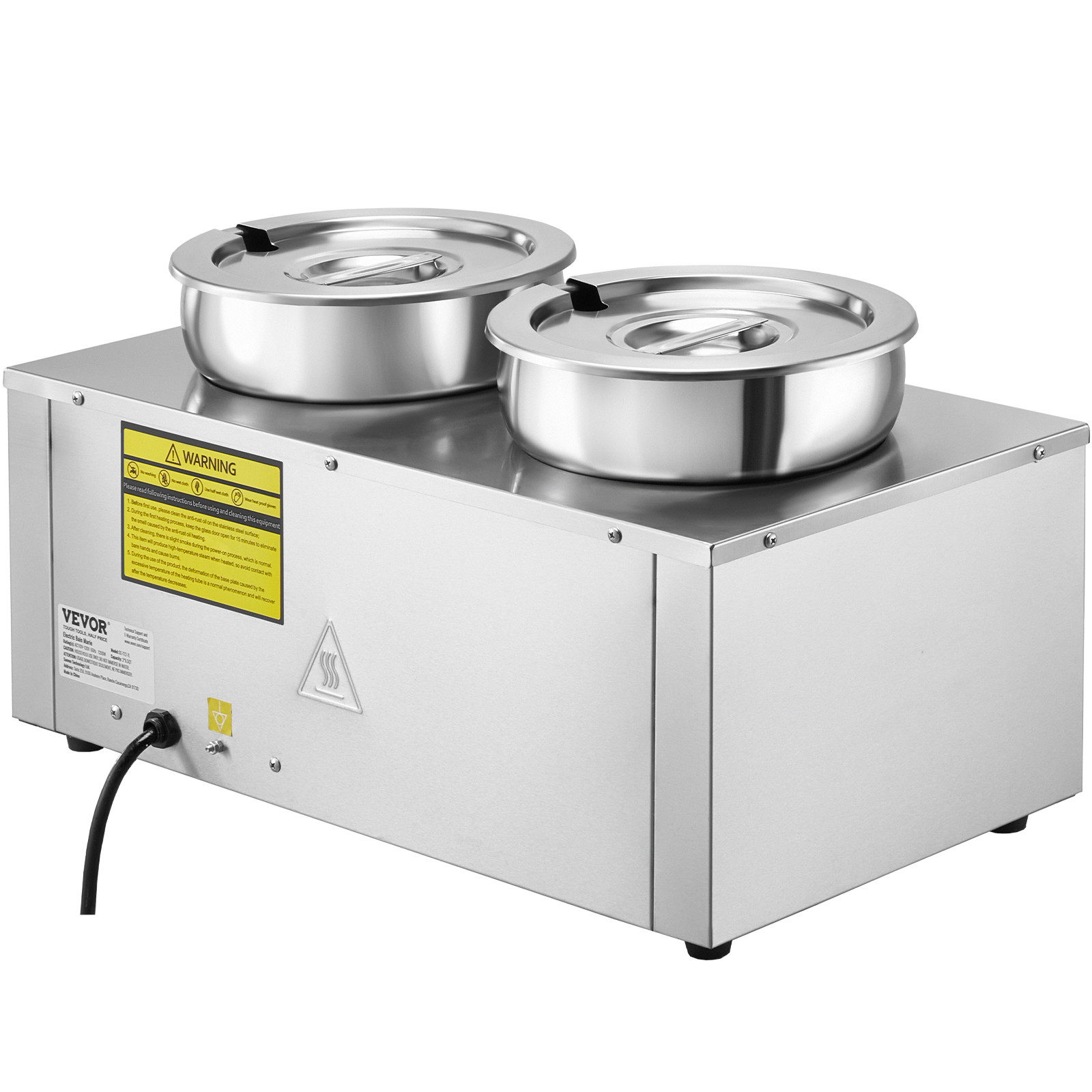 VEVOR Commercial Soup Warmer Soup Station with 2*7.4Qt Pot Soup Kettle Warmer