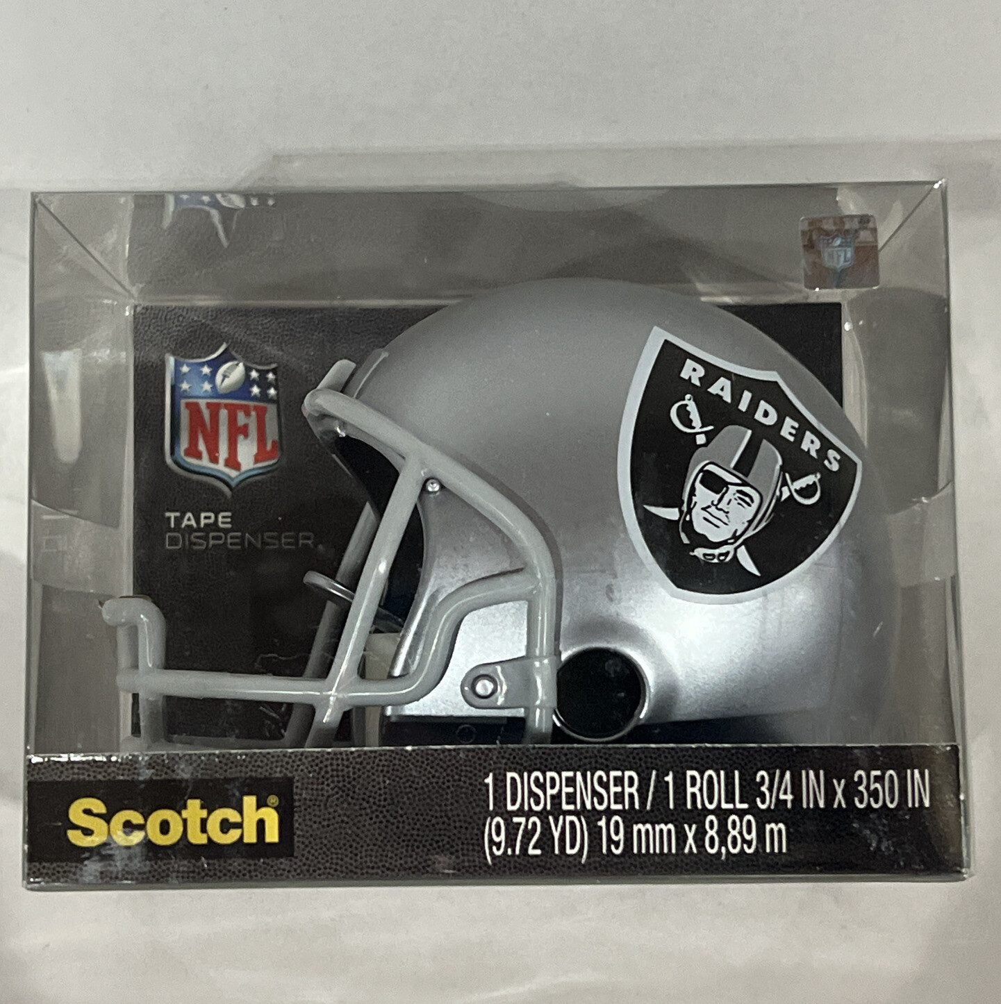 3M Scotch Tape Dispenser – Las Vegas Raiders Football Helmet W/ Tape! NEW
