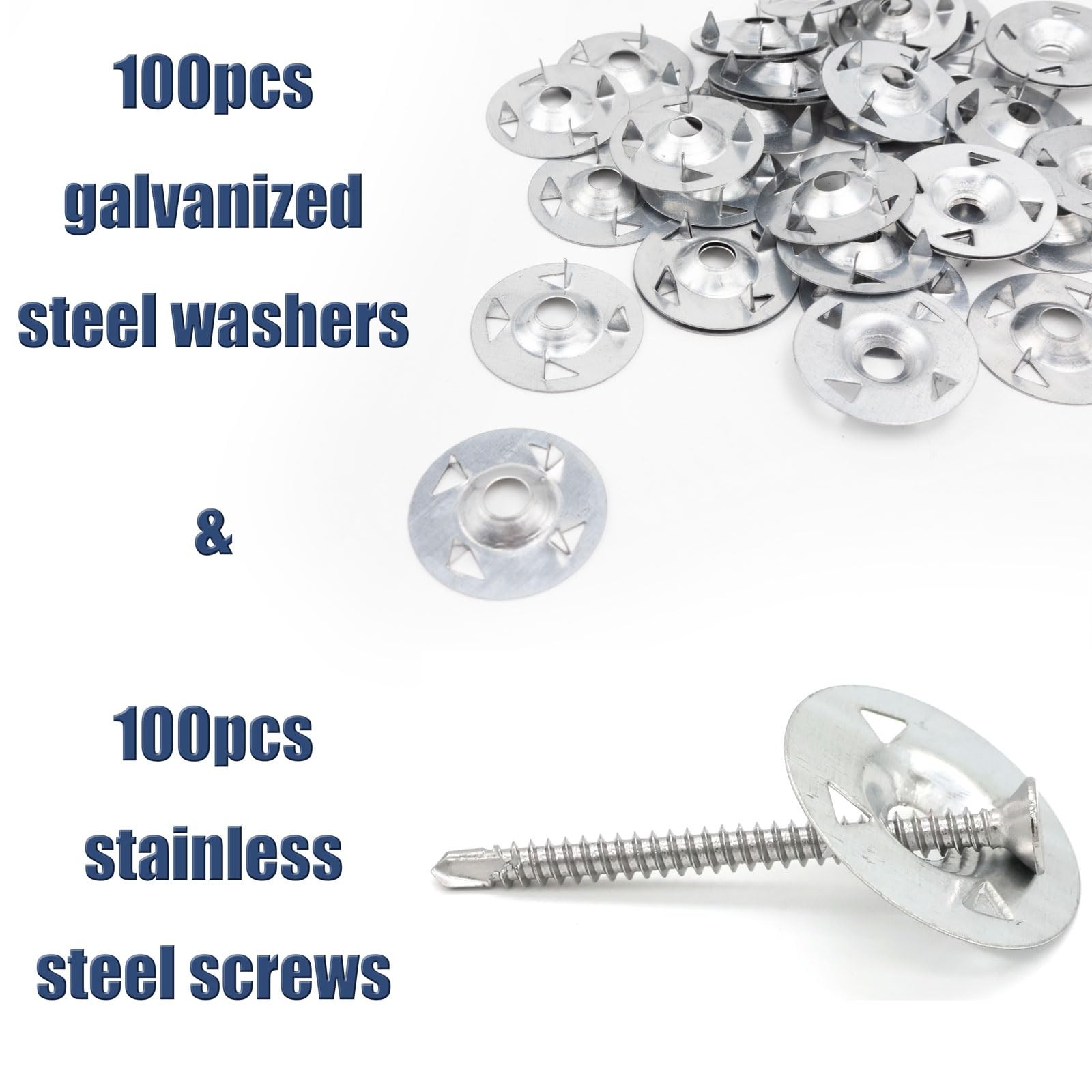 200 Pcs Foam Board Fasteners Kit Washers for Insulation Foam Board Panels 100…