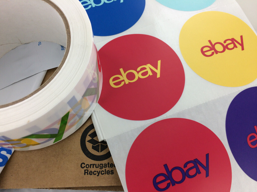 68 eBay Shipping Supplies Bubble Mailers KIT Box Envelopes Tape Tissues Stickers