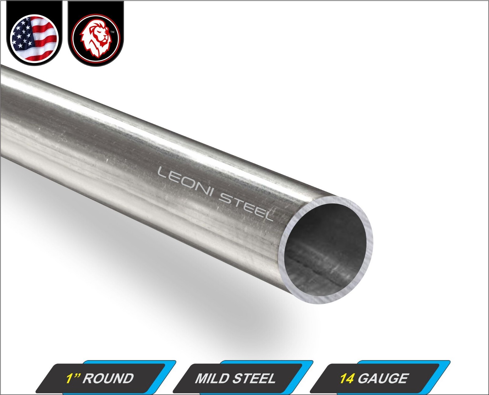 1″ Round Metal Tube – Mild Steel – 14 gauge – ERW – 12″ inch long (1-ft)