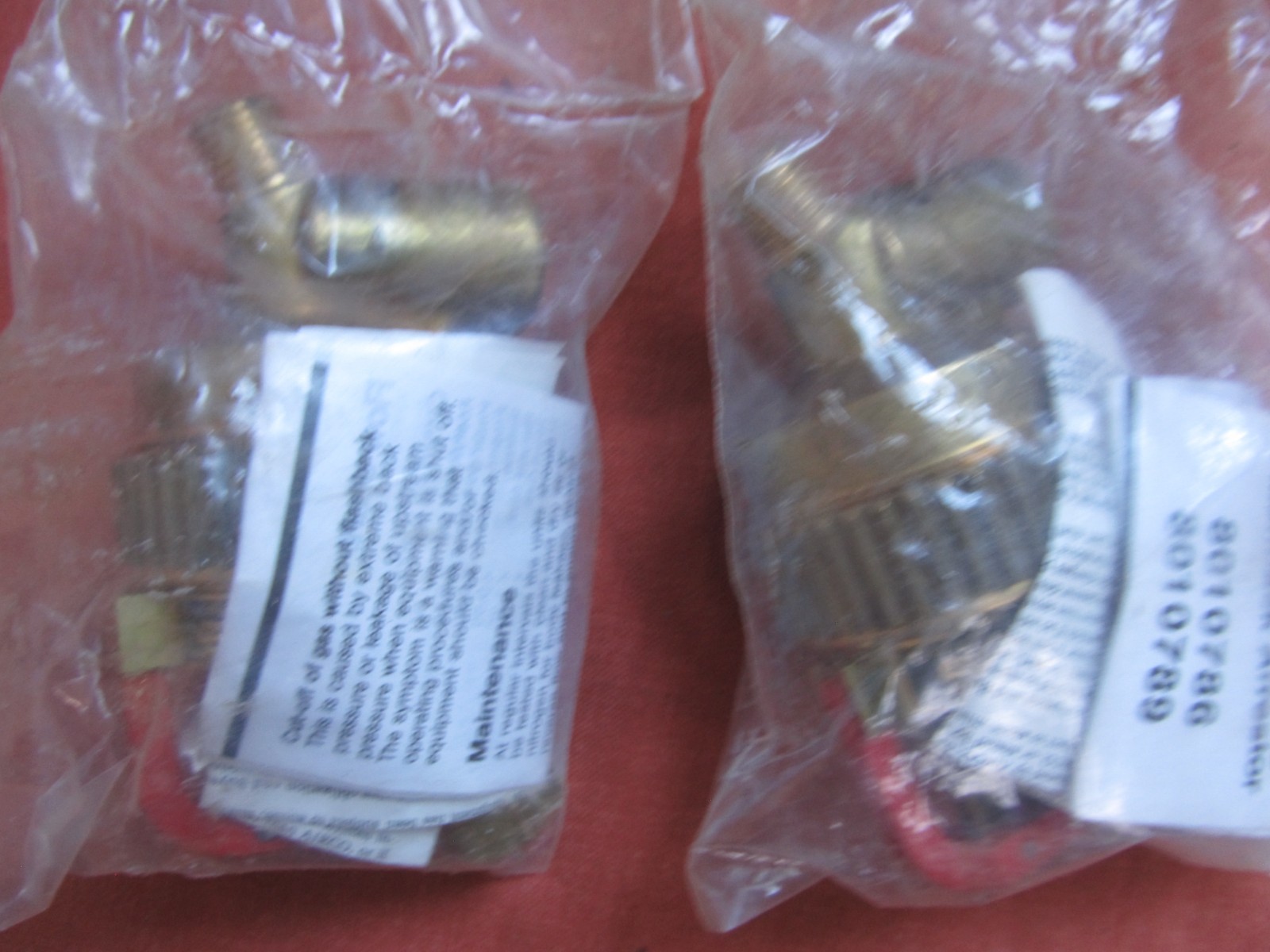 AIRCO 8010786 8010789 AUTOMATIC FLASHBACK ARRESTORS ACETYLENE OXYGEN 145 PSI MAX