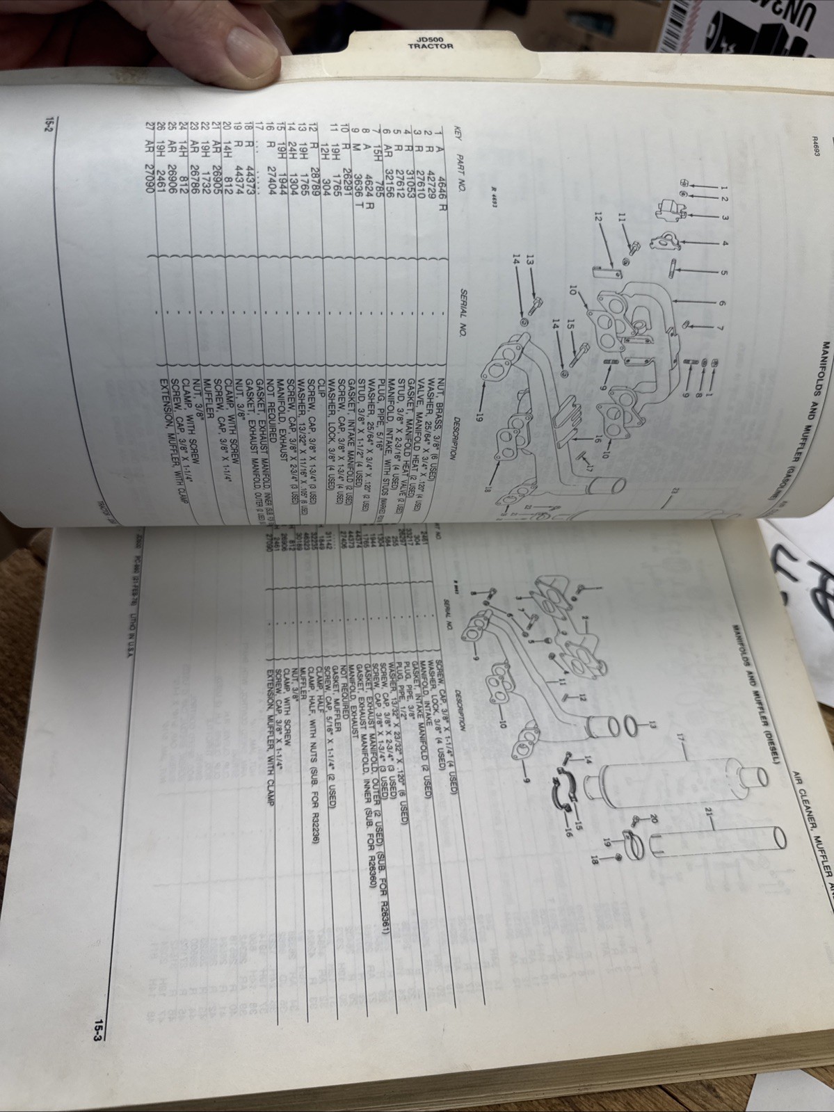 JOHN DEERE JD PARTS LIST BOOK MANUAL CATALOG JD500 TRACTOR PC-860 1978