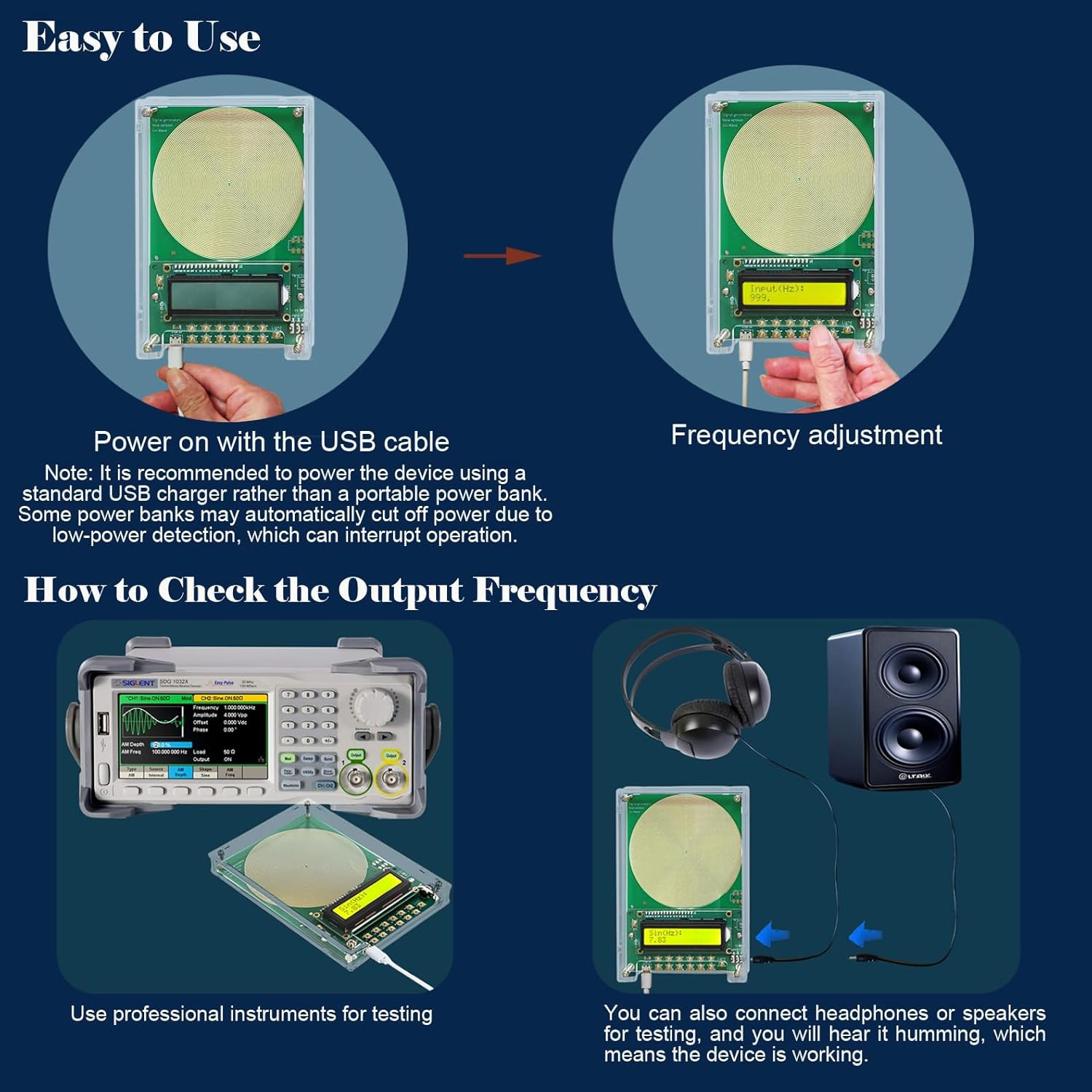 Adjustable Frequency Generator for Healing (0.01Hz-299Khz) 7.83Hz Schumann Reso
