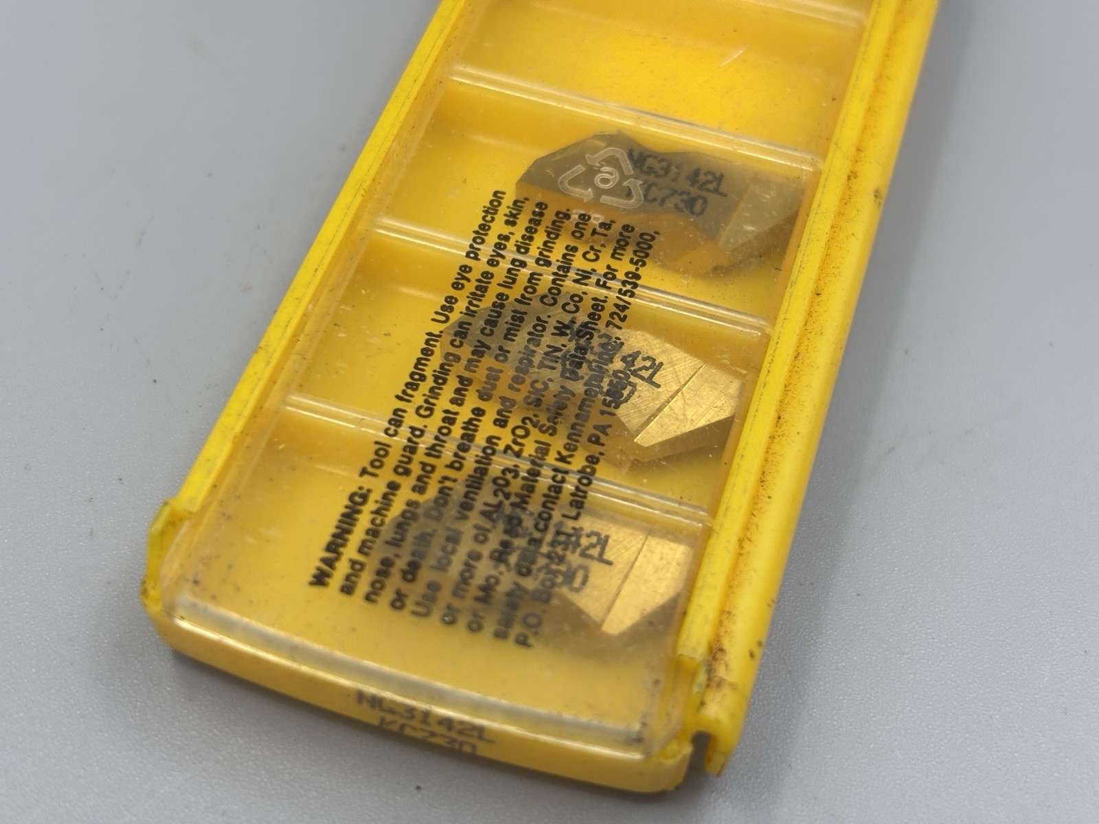 Kennametal NG3142L KC730 Top Notch Carbide Grooving Inserts 0.142″ Wide (Pkg 3)