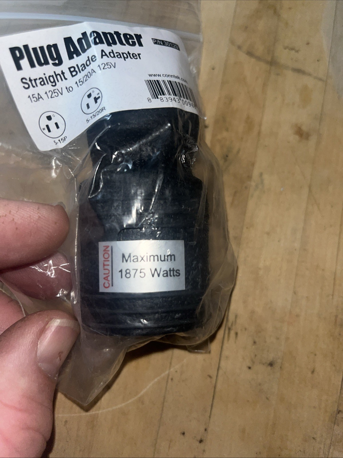 Conntek 30129 15A to 15/20A Plug Adapter