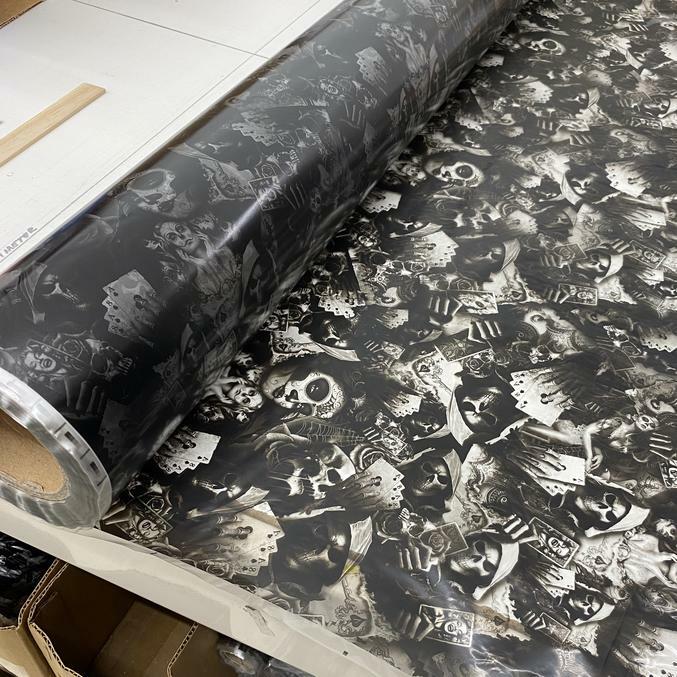 Hydrographic film Hustler’s Hands hydro dipping 7′ x 20″ hydro dip dipping Skull