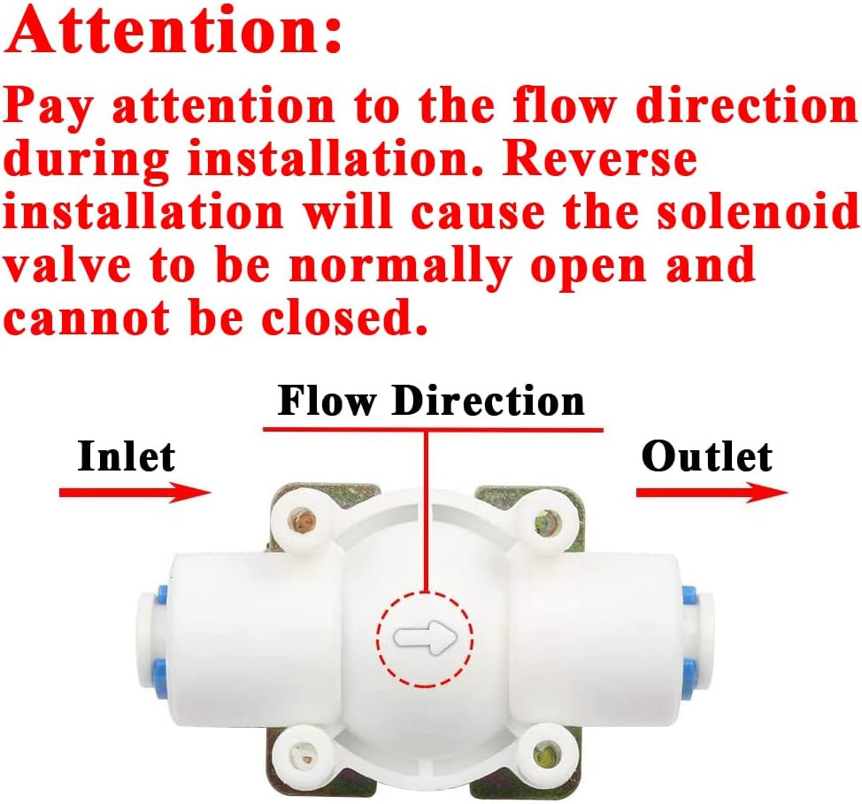 Beduan 24V 1/4″ Inlet Water Solenoid Valve Normally Closed for RO Reverse Osmosi