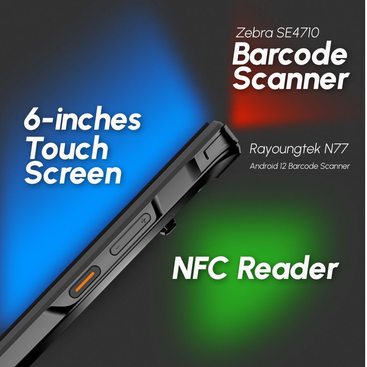 Android 12 Barcode Scanner 4+64GB, 1D/2D/QR, 4G Wireless Mobile PDA for Warehous