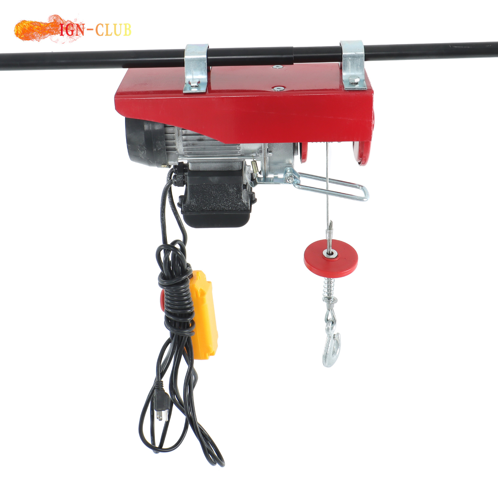 Industrial 110V Electric Winch 440LB Lifting Capacity 14FT Remote Garage Hoist