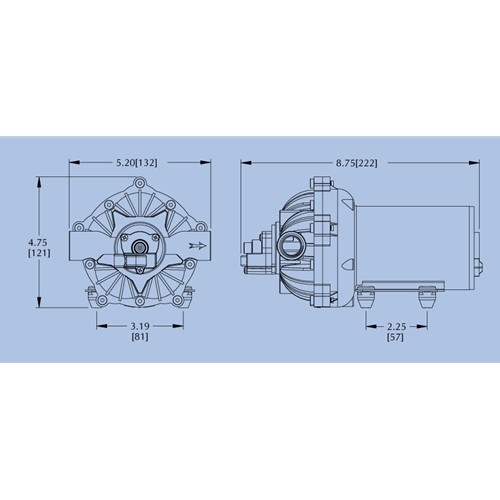 Everflo EF3000-BOX Diaphragm Pump 12 V, 60 PSI, 3.0 GPM