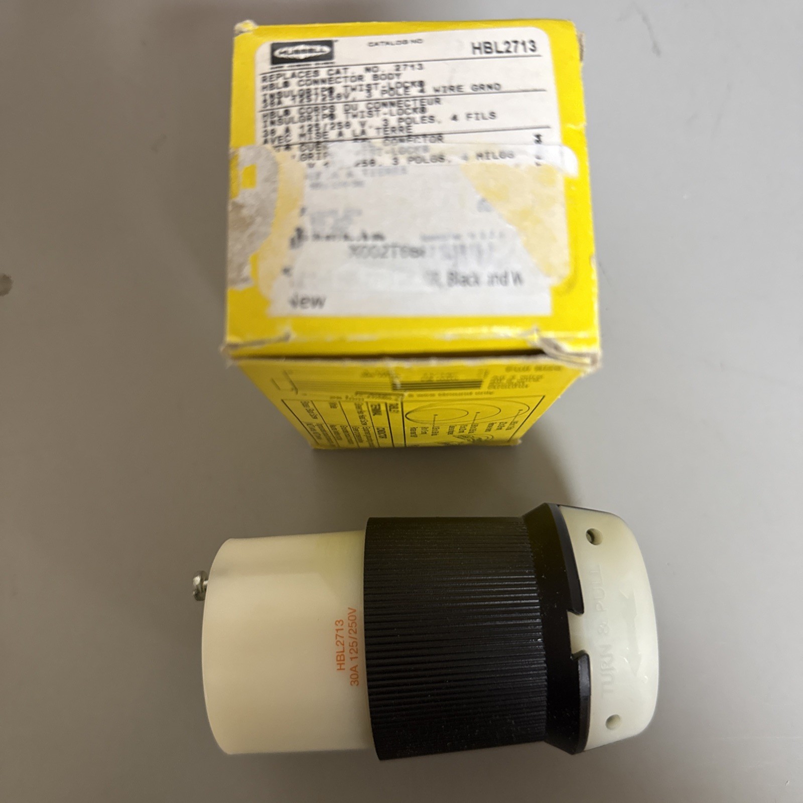 Hubbell HBL2713 Twist-Lock Connector 30A 125/250V L14-30R 3P 4W