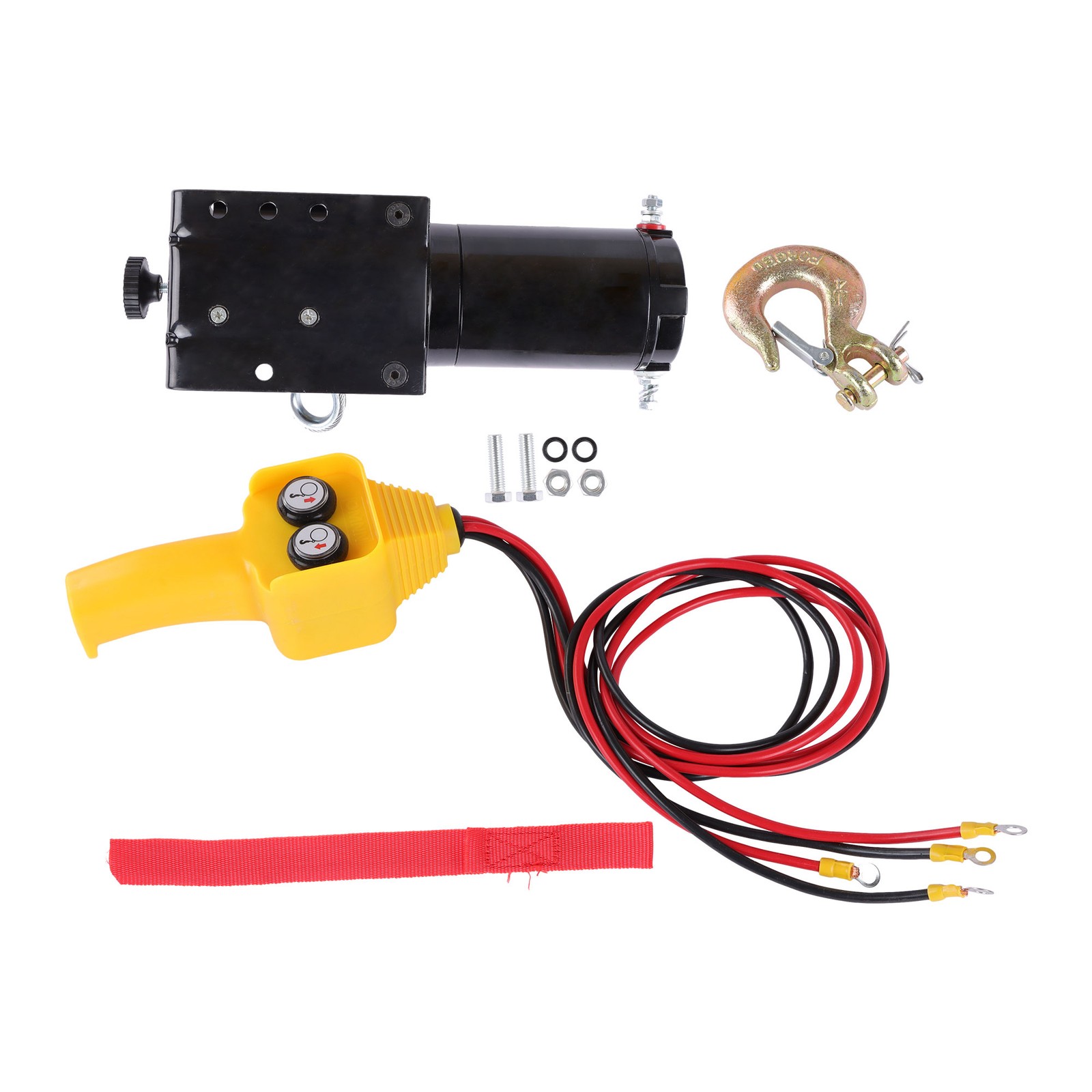 3000lb 32ft Steel Cable Electric Winch 12VDC/1.3HP Copper Motor 135:1 Gear Ratio