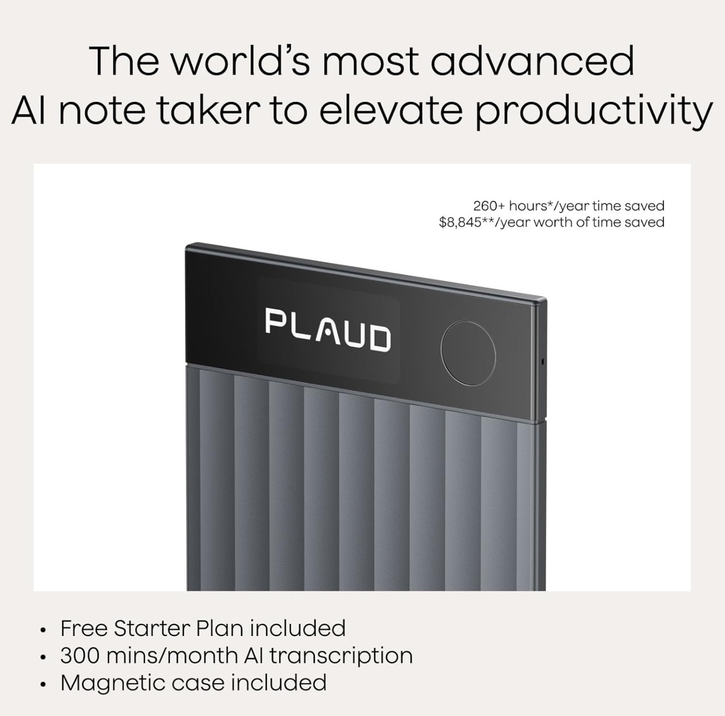Plaud Note Pro AI Voice Recorder Note Taker PN0300 64GB Black