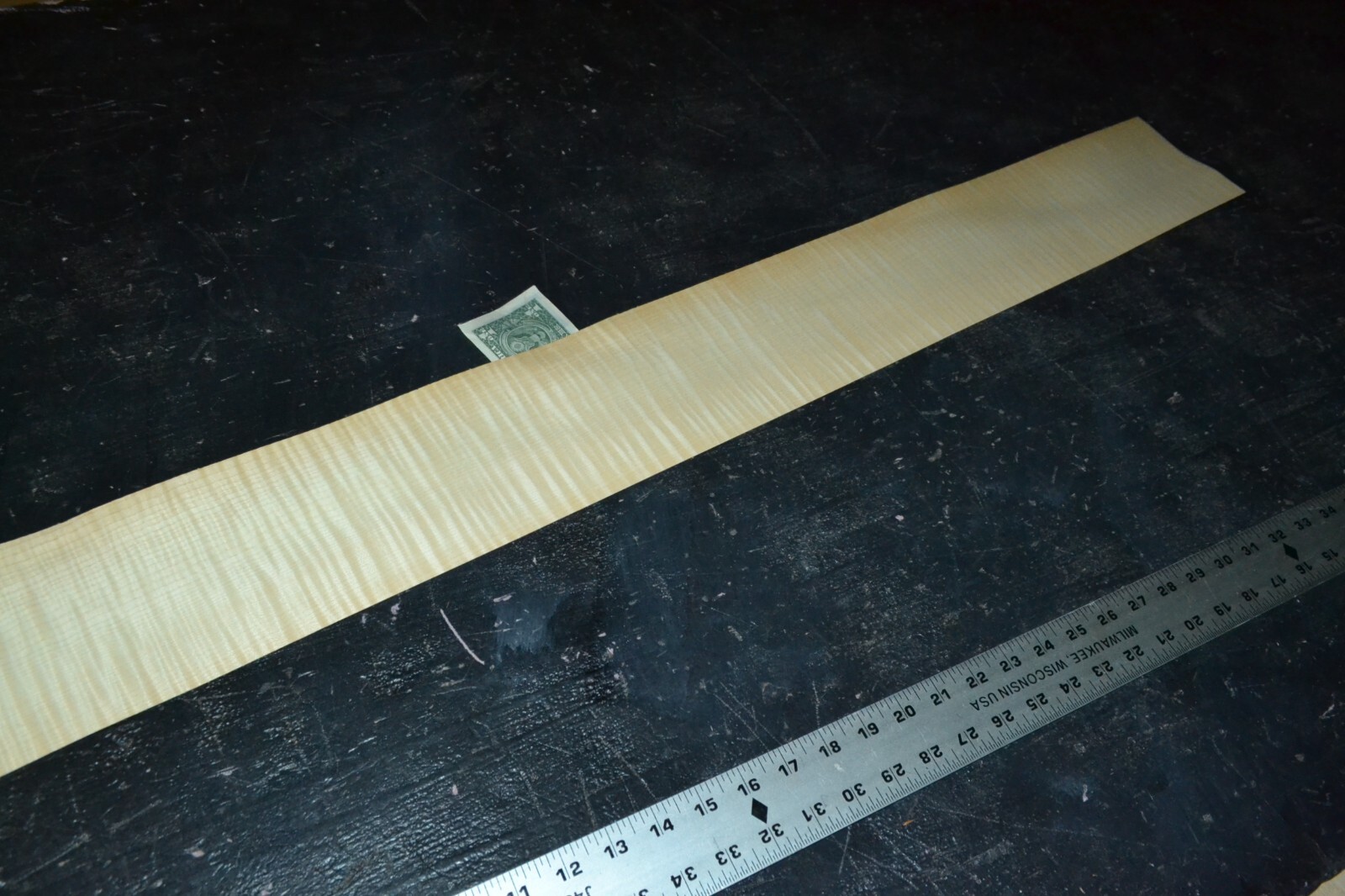 Curly Maple Raw Wood Veneer Sheet 4.5 x 40 inches 1/42nd 4669-43