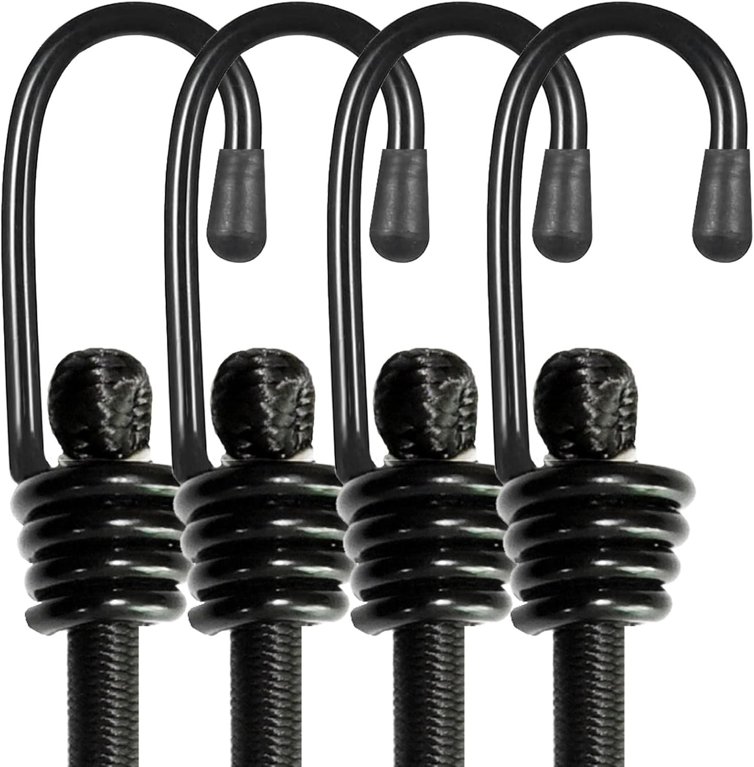 Heavy Duty No Odor Bungee Cords with Hooks – 24 Inch 4PCS for Secure Outdoor Use